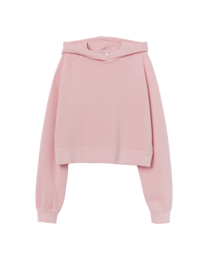 Pink Cropped Hoodie